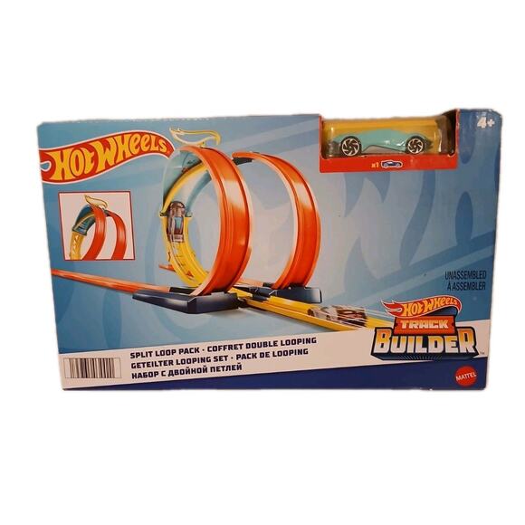Hot Wheels Other - Hot Wheels Track Builder Double Looping Split Loop Pack New Sealed w 1 Car Boys
